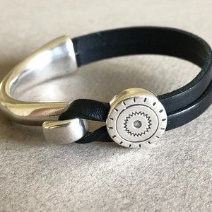 Genuine leather cuff bracelet for women